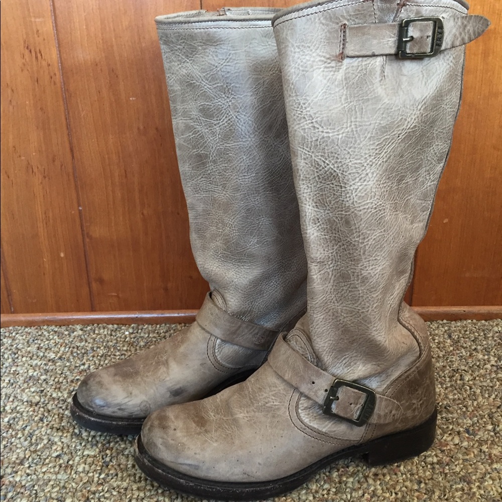 Frye Veronica slouch distressed tall boots 8B